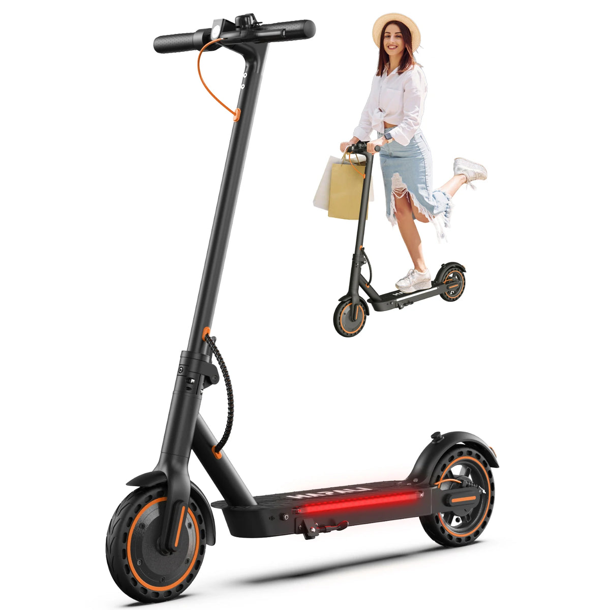 Osboo Foldable Adult Electric Scooter With Dual Suspension And 550W