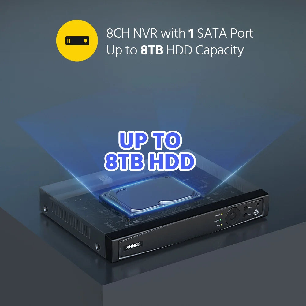 Annke 8Ch Nvr 12Mp Poe Video Recorder 4K H265 Surveillance
