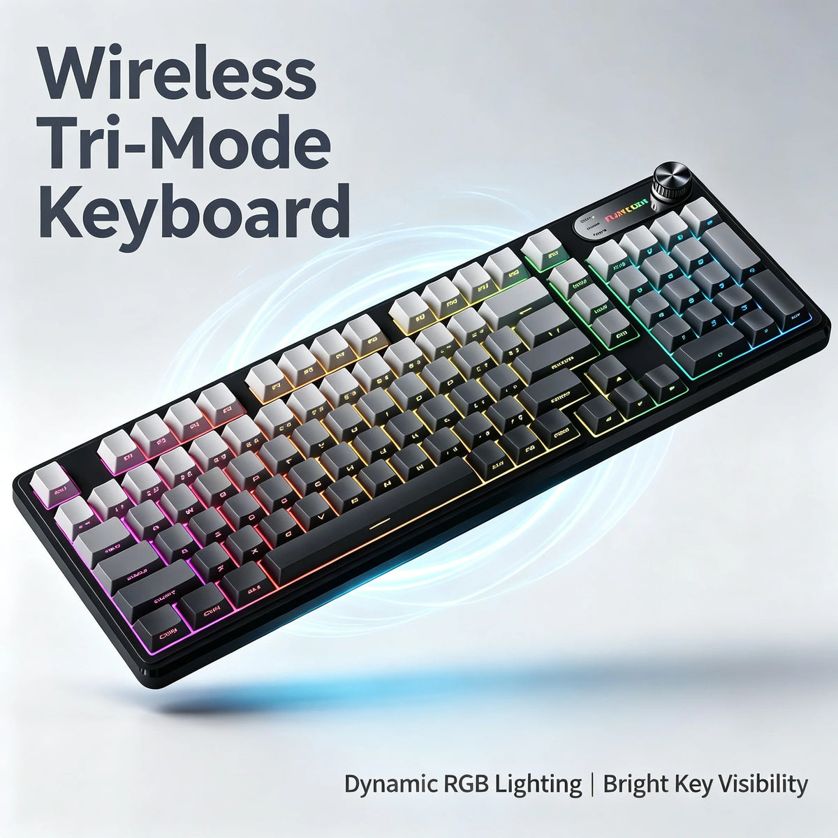 Wireless 98 Key Mechanical Keyboard With Volume Roller And RGB Backlight