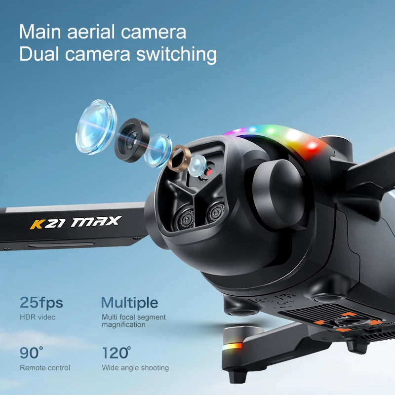 ZNLYRION K21MAX Foldable Brushless Drone With Dual Camera Remote