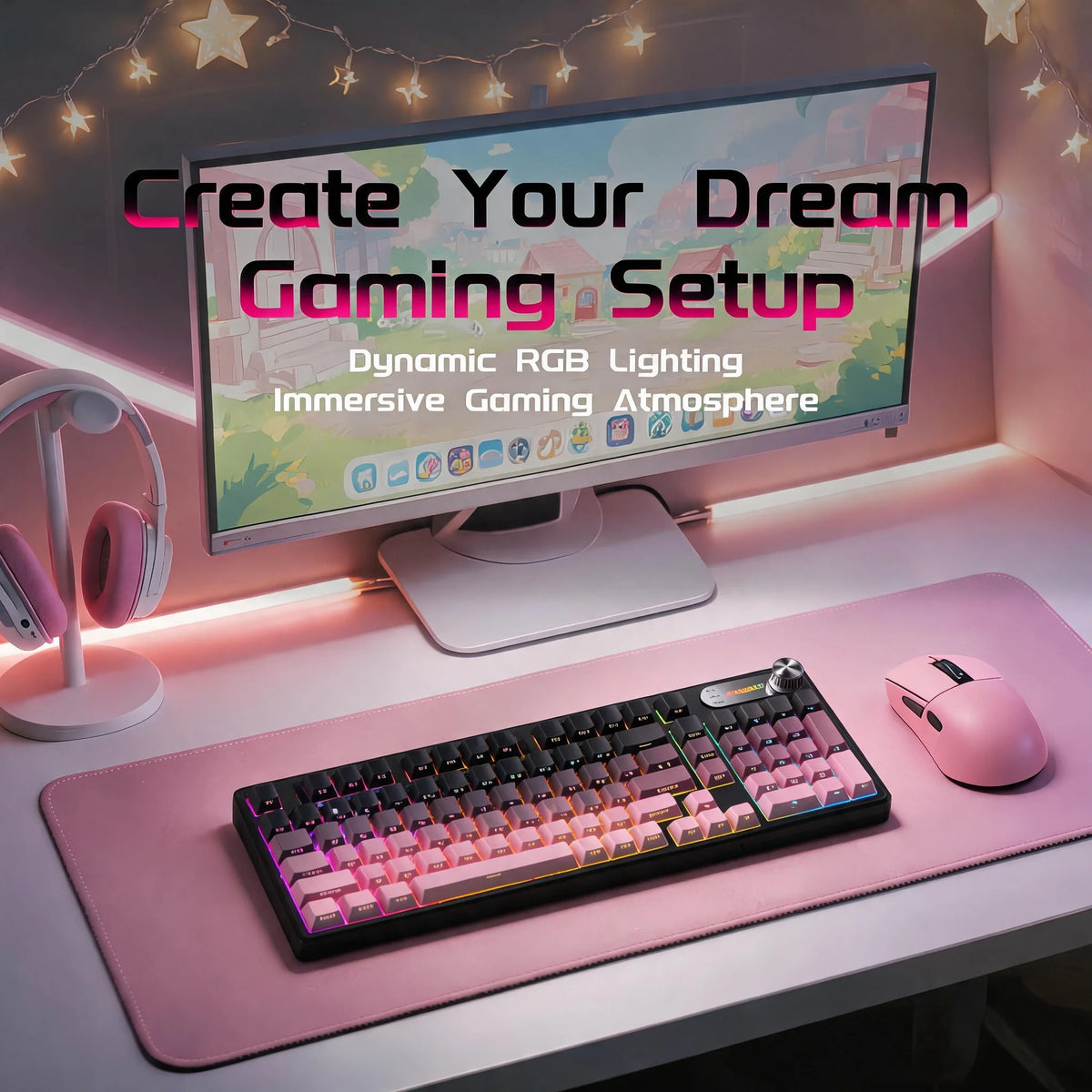 Wireless 98 Key Mechanical Keyboard With Volume Roller And RGB Backlight