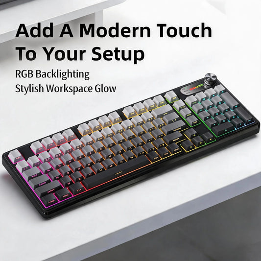 Wireless 98 Key Keyboard Featuring Tri Mode And RGB Lighting