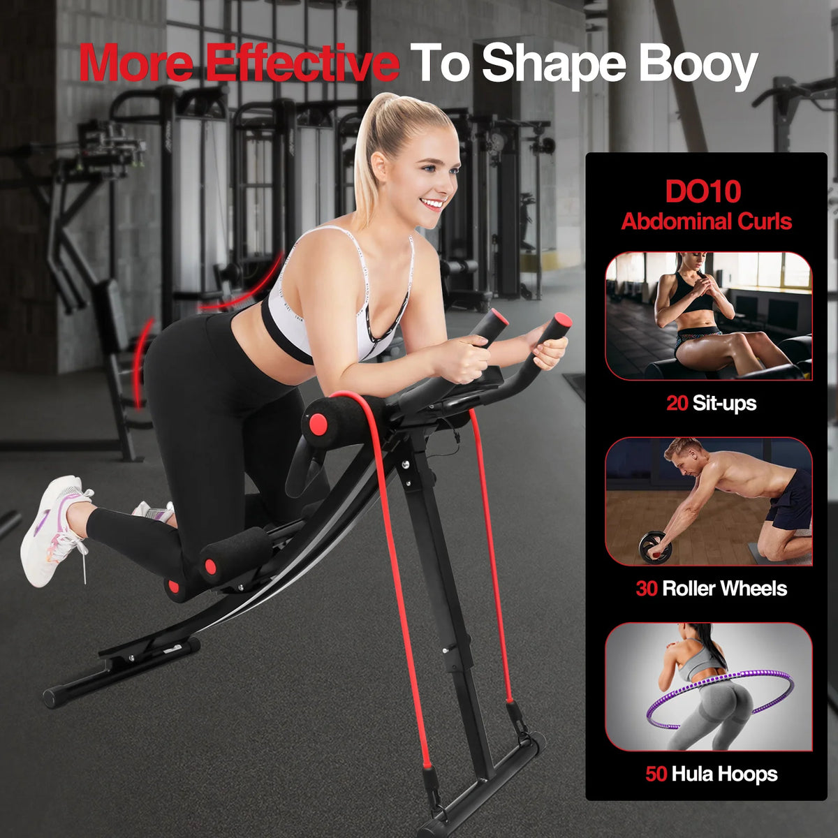 Foldable Ab Workout Machine With Lcd Display For Home Fitness