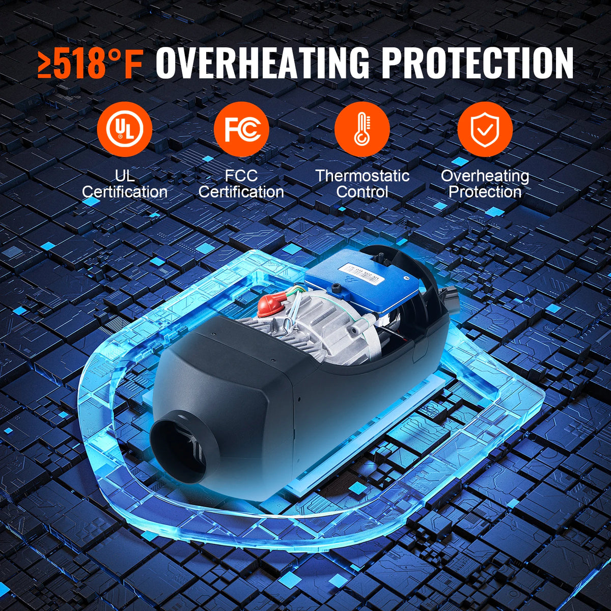 SucceBuy 8KW Bluetooth 12V Diesel Parking Heater For Trailers