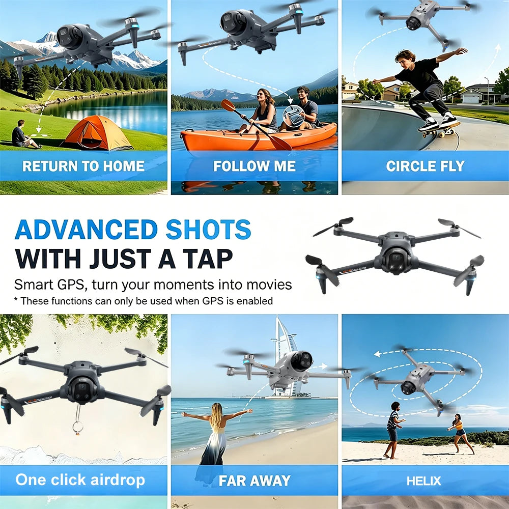 Znlyrion Foldable GPS Drone 180 Electric Adjustable Camera