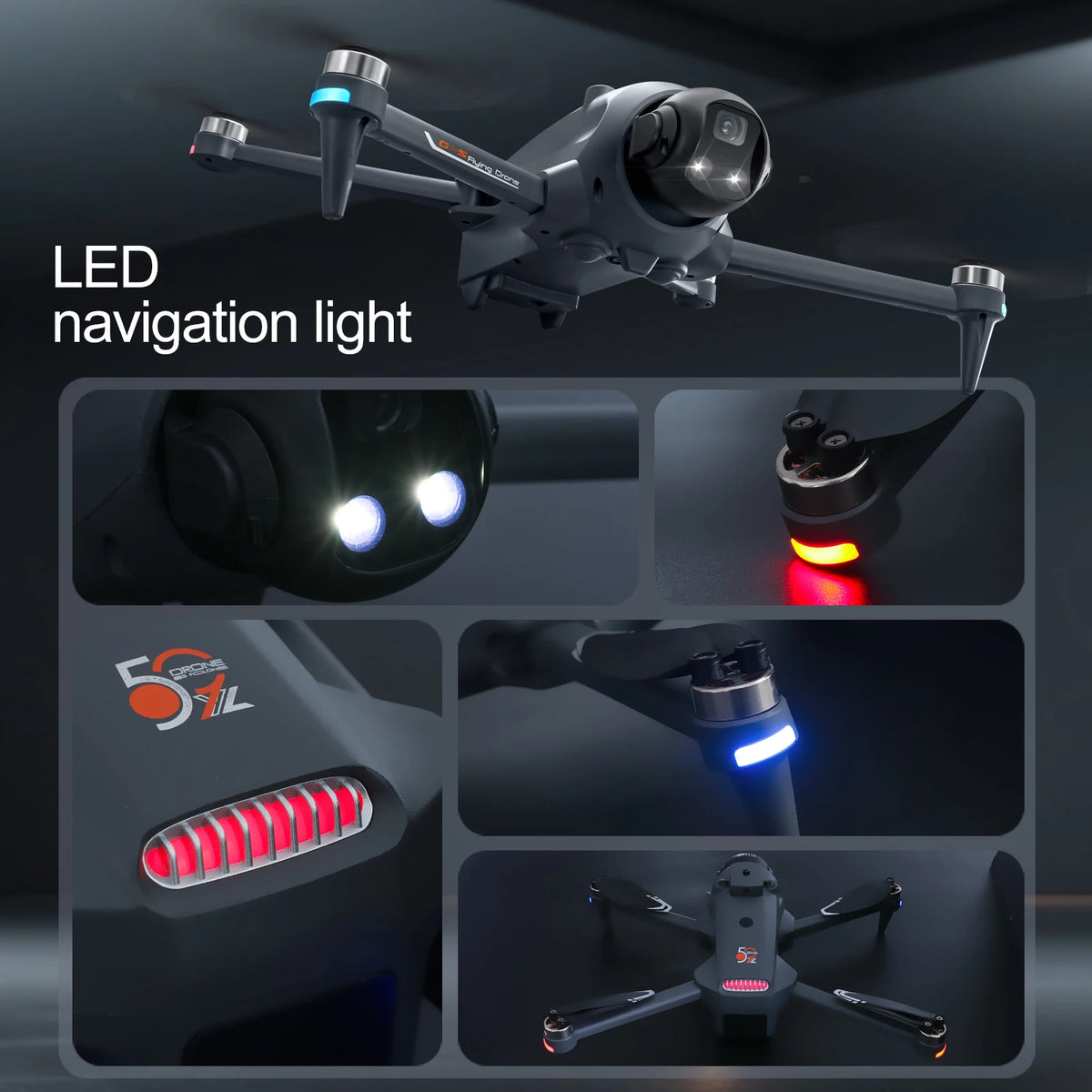Znlyrion Foldable GPS Drone 180 Electric Adjustable Camera