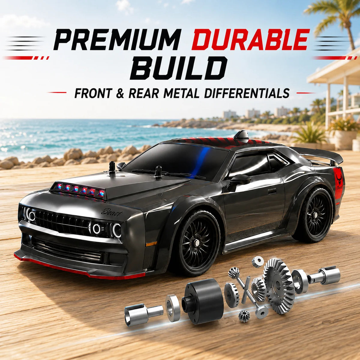 ZNLYRION SG216MAX 4WD Brushless RC Drift Car With LED Lights