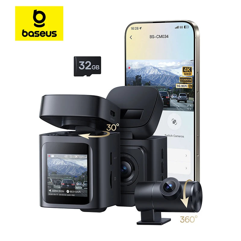 Baseus 4K Dual Dash Camera Sony Sensor Adas Gps Wifi6