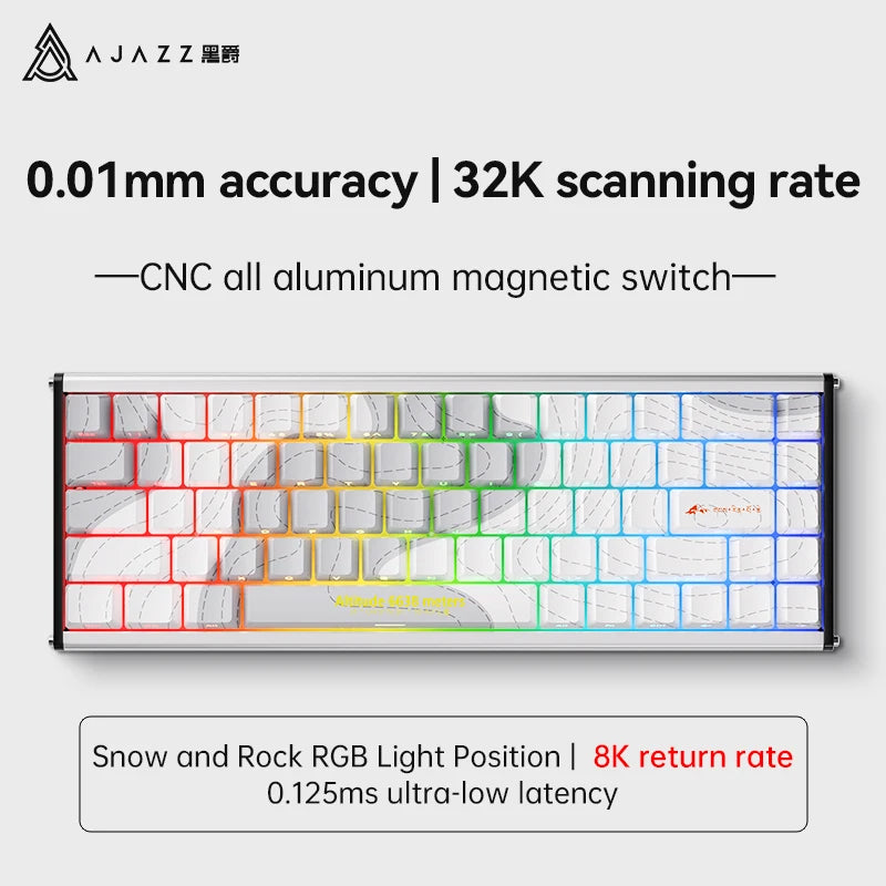 Ajazz Alux68 Aluminum Magnetic Gaming Keyboard With Pbt Keycaps