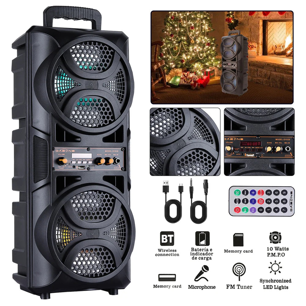 Curuk Portable Bluetooth Speaker Heavy Bass Karaoke Subwoofer Rechargeable