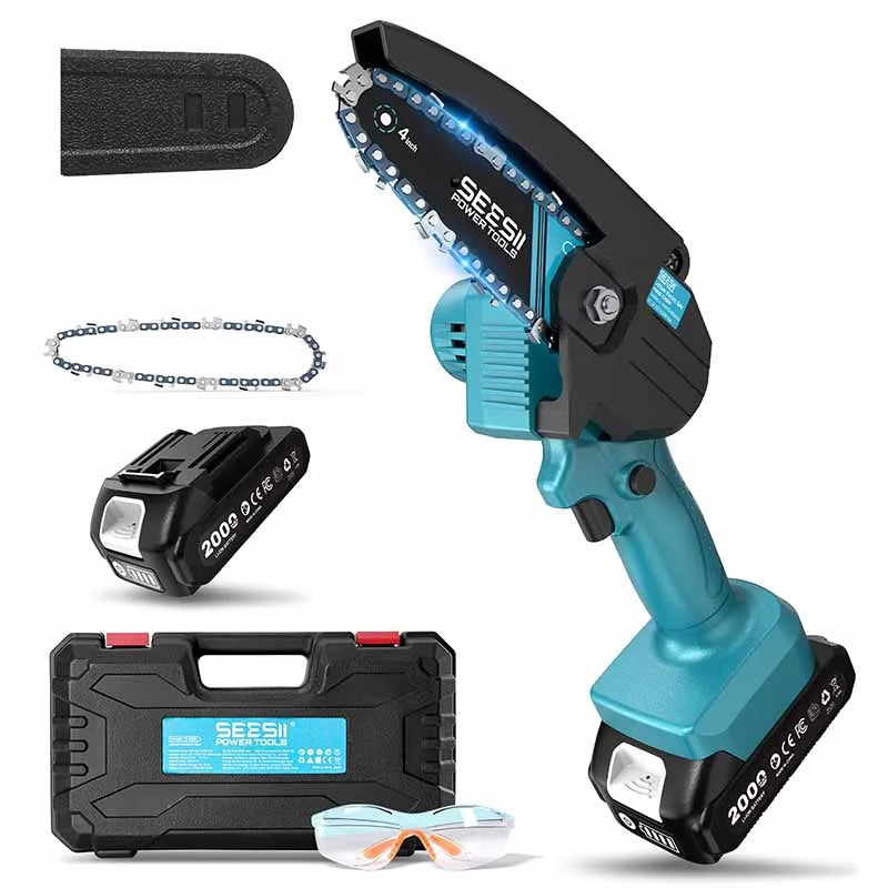 Seesii Cordless Chainsaw Handheld Electric Wood Cutting Saw