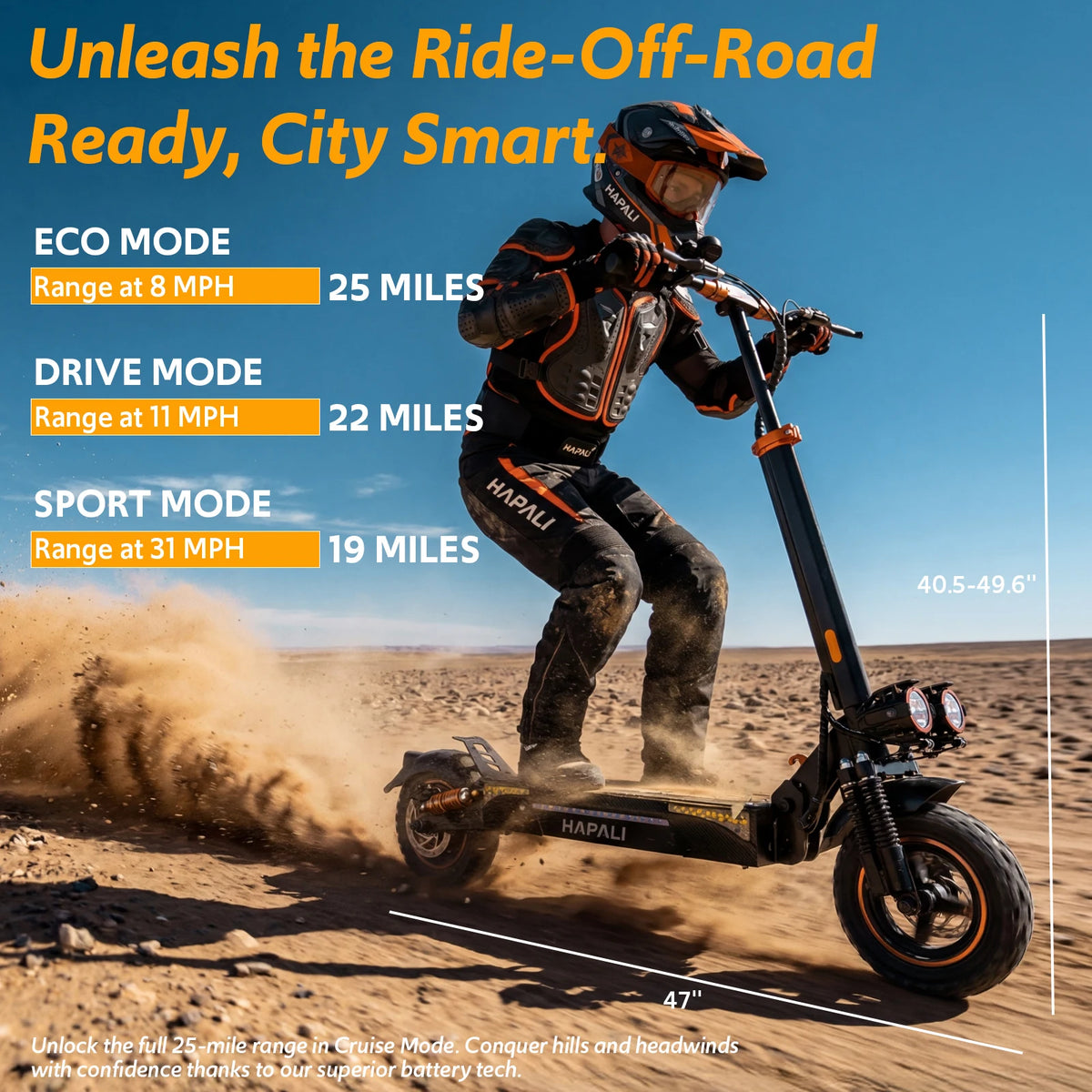 Osboo Off Road Electric Scooter With Double Suspension 1200W Motor
