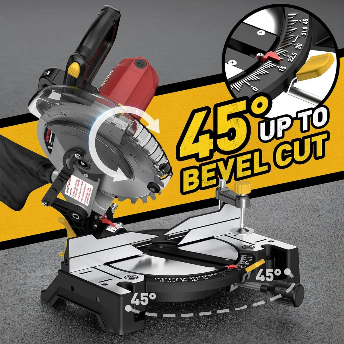 Premium Single Bevel Compound Miter Saw With 15 Amp Motor