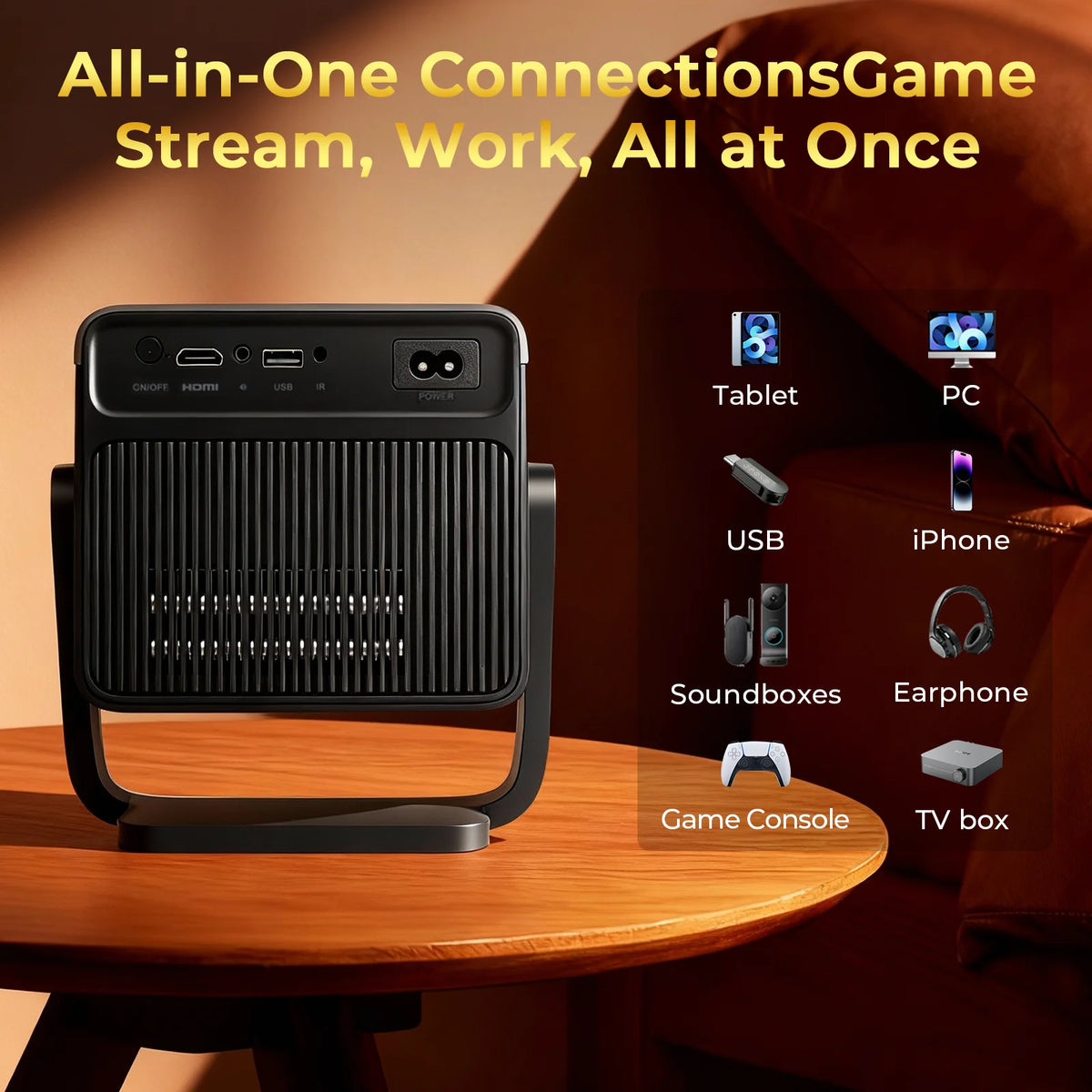 LynCast X7 Smart Projector With Android 14 Auto Focus Keystone