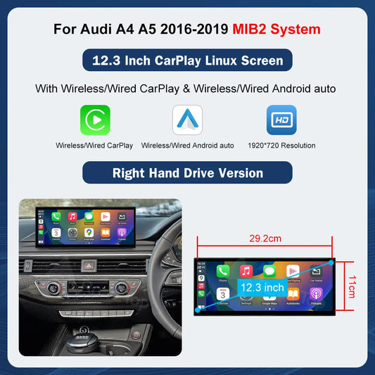 Road Top Wireless Carplay Android Auto Touchscreen Display For Audi