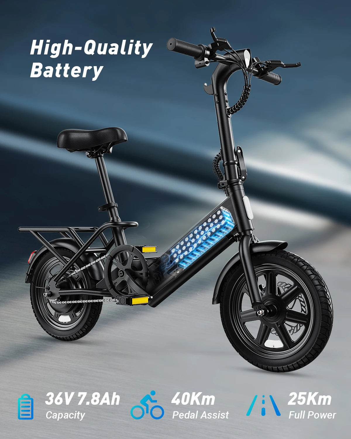 DYU Folding Electric Bicycle With 500W Motor And 280Wh Battery