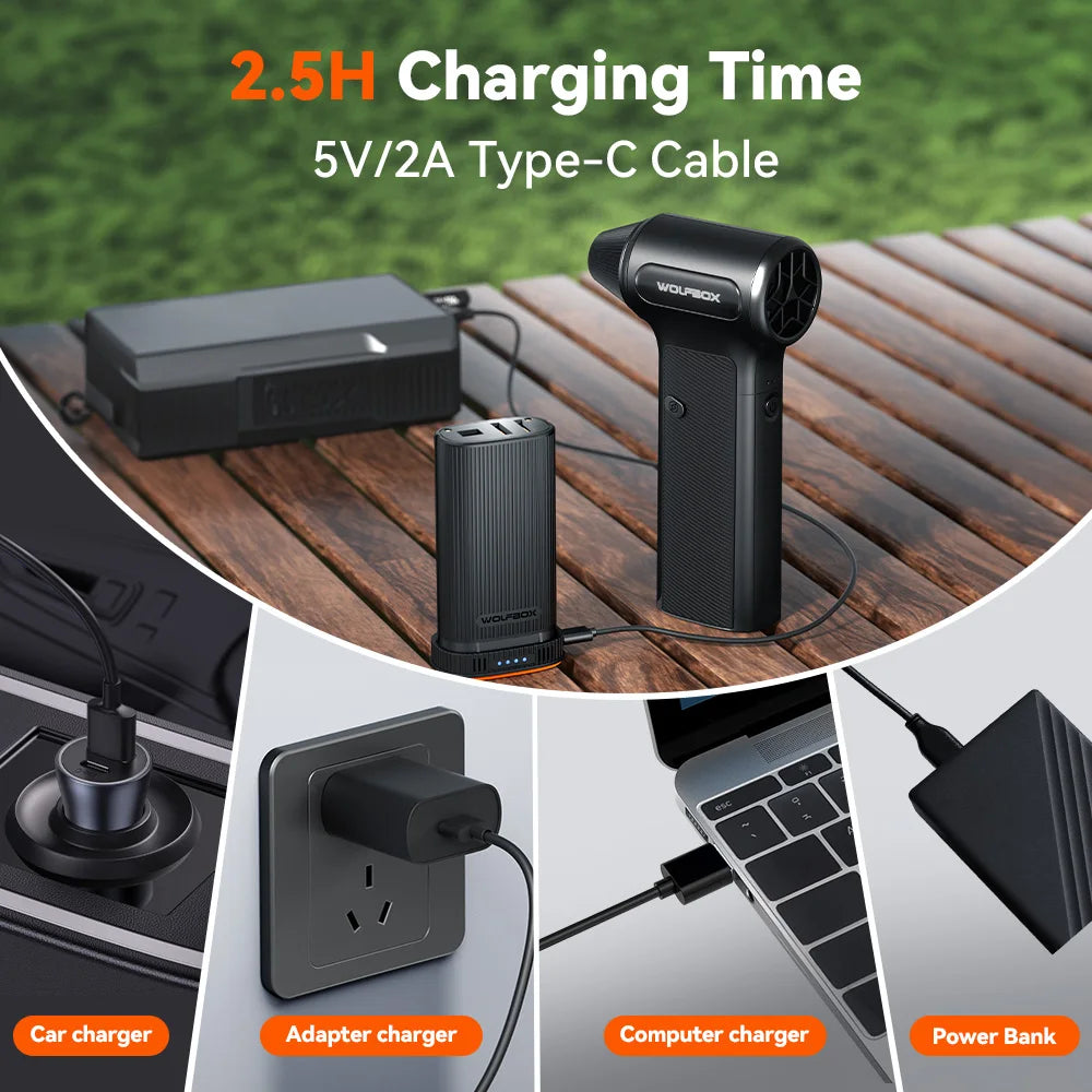 WOLFBOX Wireless Portable Air Blower With Adjustable Speed Settings