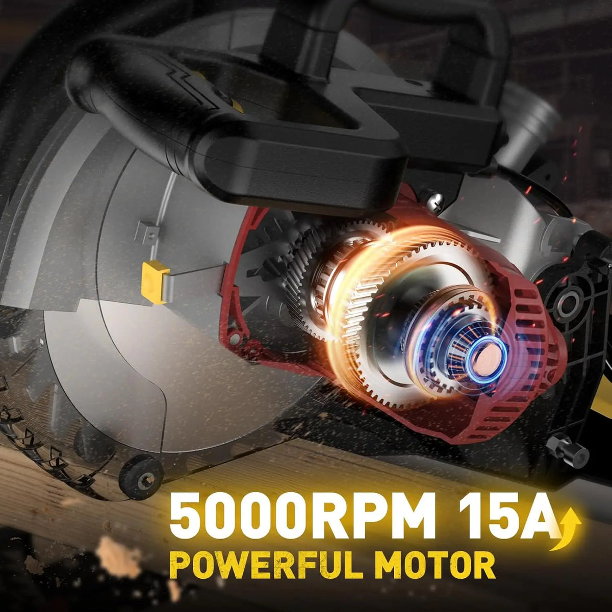 Premium Single Bevel Compound Miter Saw With 15 Amp Motor