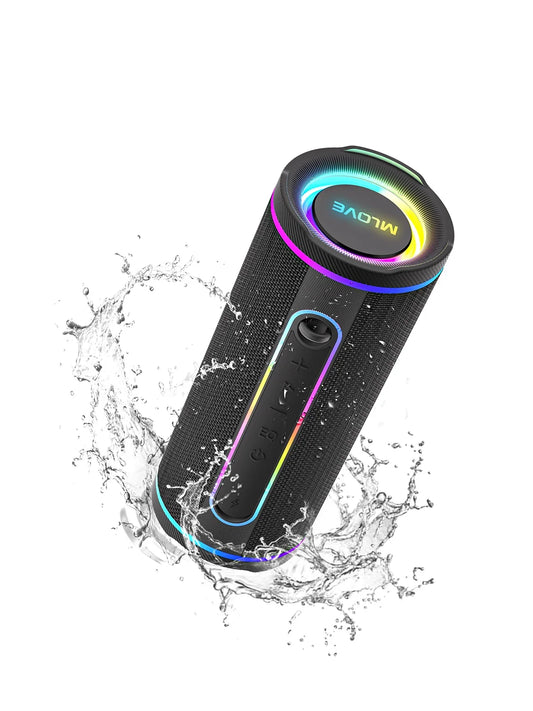 Mlove Portable Bluetooth Speaker With Rgb Lighting And Waterproof Build