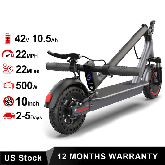 AOVOPRO 500W Foldable Electric Scooter For Adults With Dual Brakes