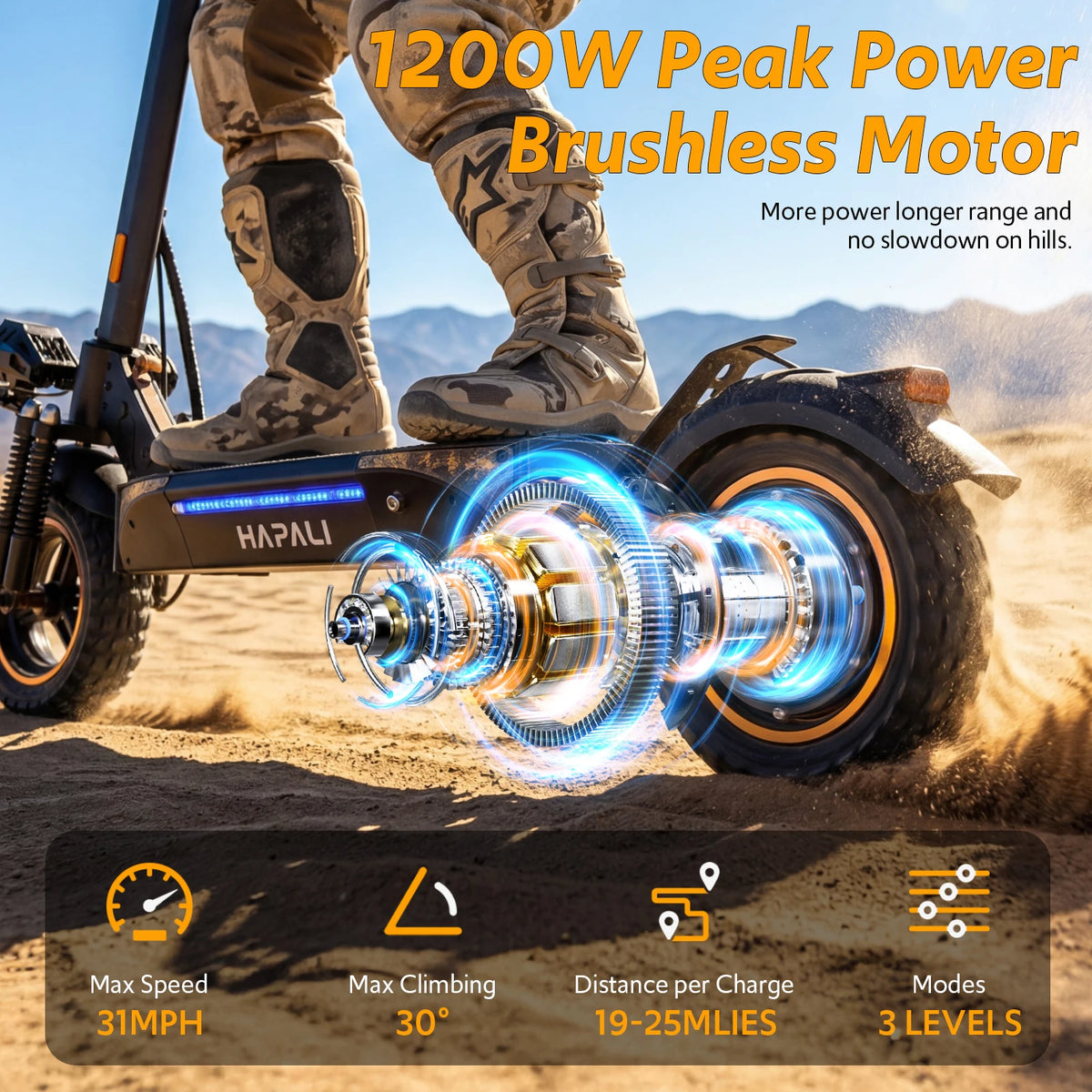 Osboo Off Road Electric Scooter With Double Suspension 1200W Motor