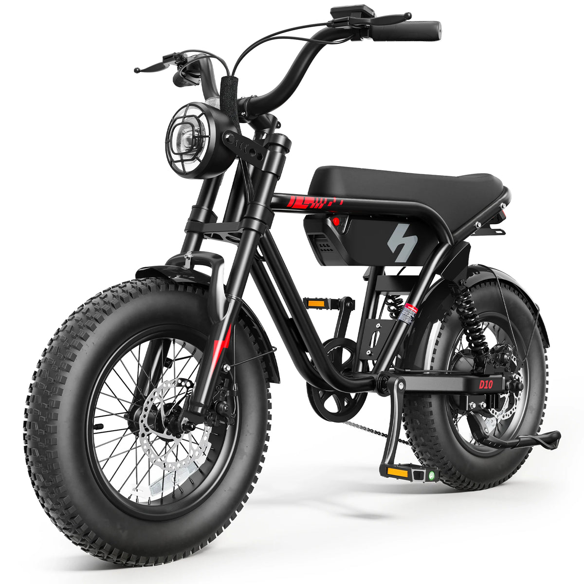Hopepeak Full Suspension Fat Tire Electric Bike 1500W Peak Motor