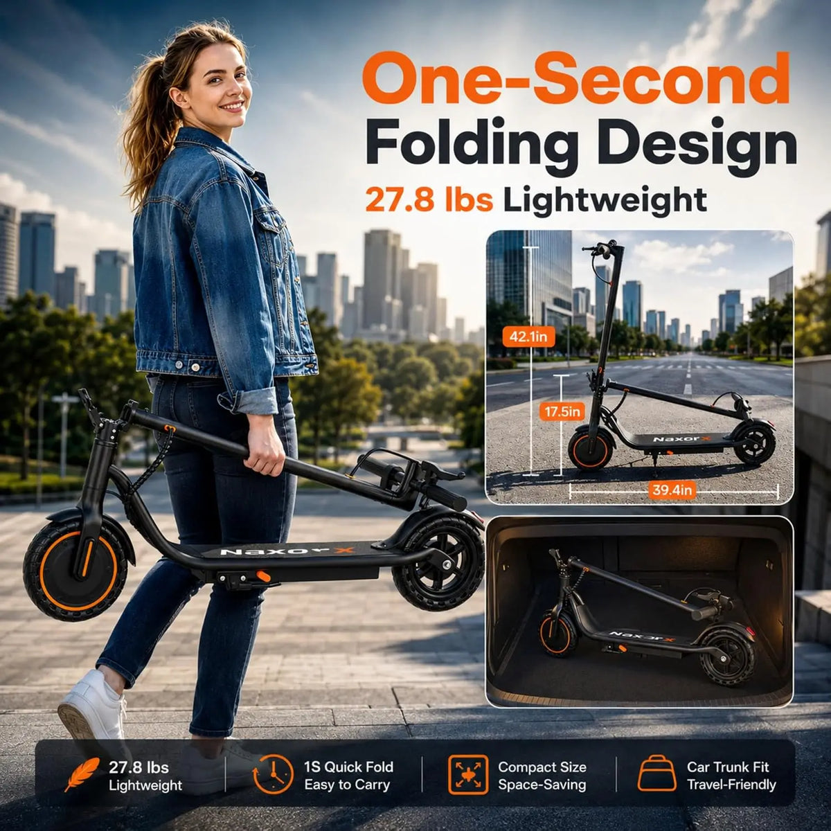 Aovopro Foldable Electric Scooter 350W Smart App Control