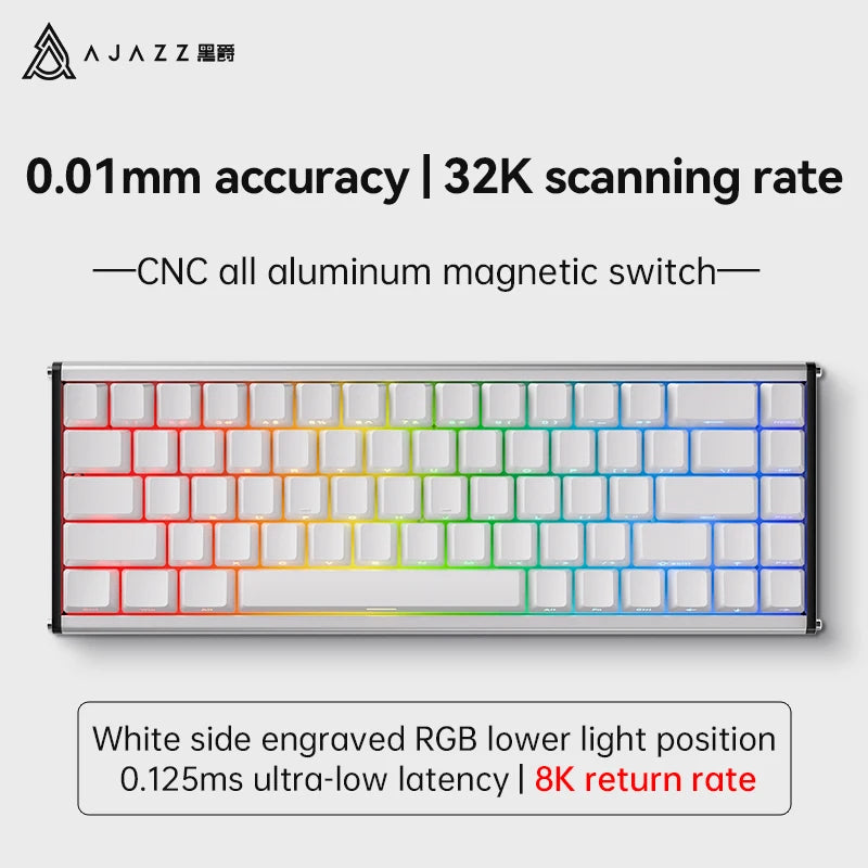 Ajazz Alux68 Aluminum Magnetic Gaming Keyboard With Pbt Keycaps