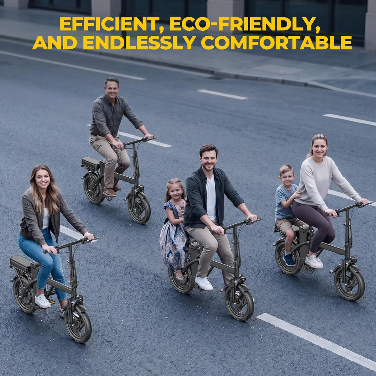 AOVOPRO Dual Seat Foldable Electric Bike 500W Motor Long Range