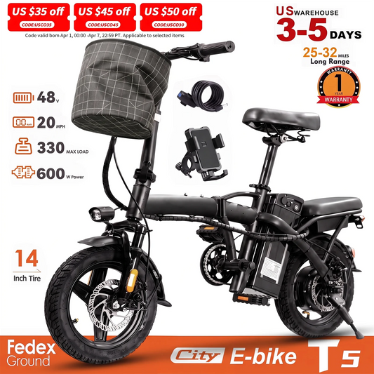 Hezzo 750W Foldable Electric Bike Dual Disc Brakes