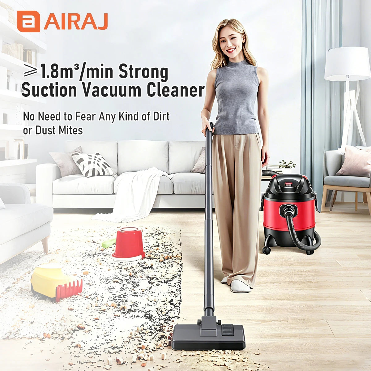 Wet And Dry Vacuum Cleaner Strong Suction For Reliable Household Cleaning
