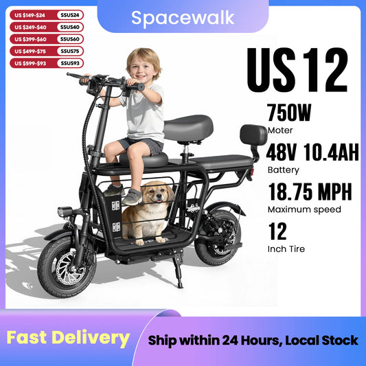 Eilleo Spacewalk Foldable Electric Scooter With Seat And Basket