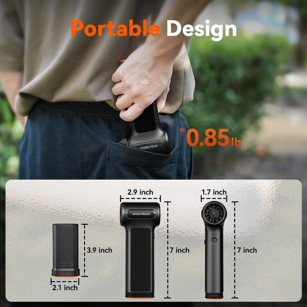 WOLFBOX Wireless Portable Air Blower With Adjustable Speed Settings