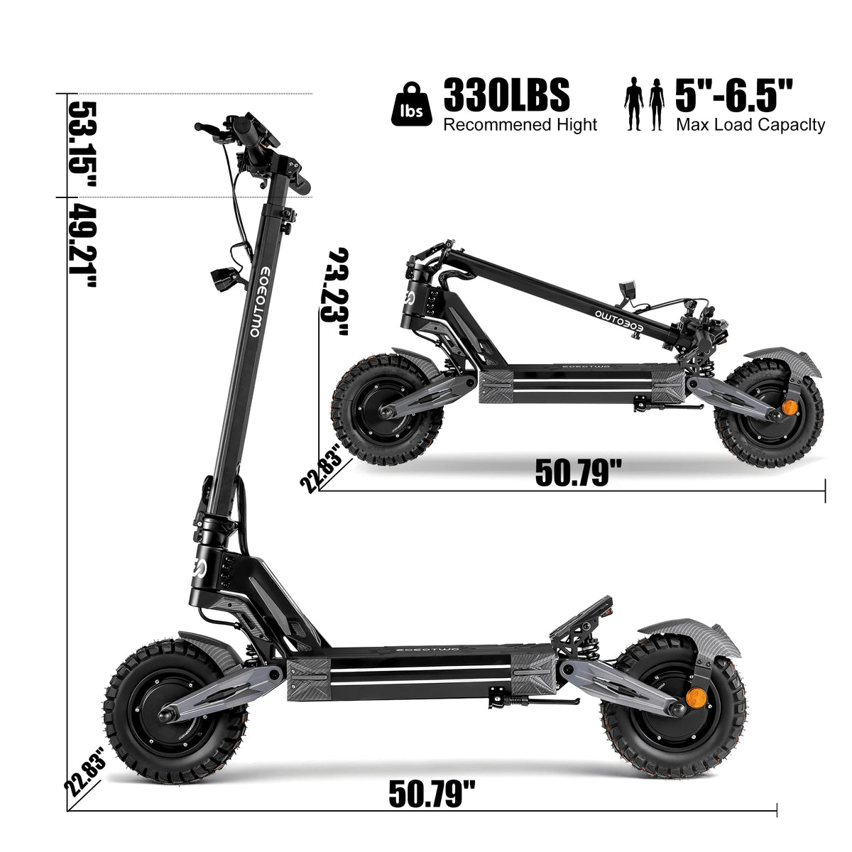 EOEOTWO 4000W Dual Motor Electric Scooter For Adults K2MAX