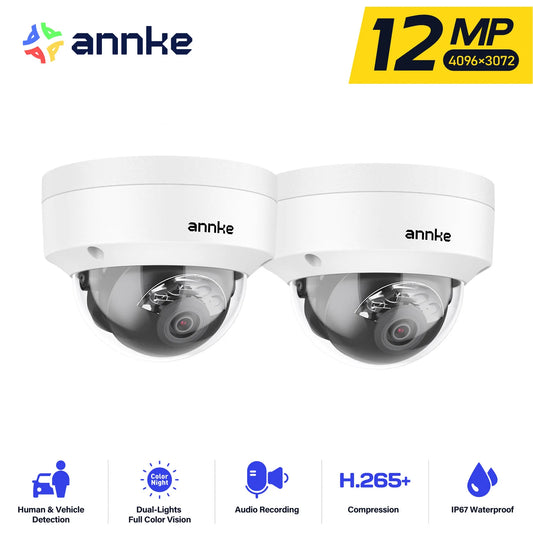 Annke 12MP Outdoor PoE Security Camera Featuring Dual Light IP67