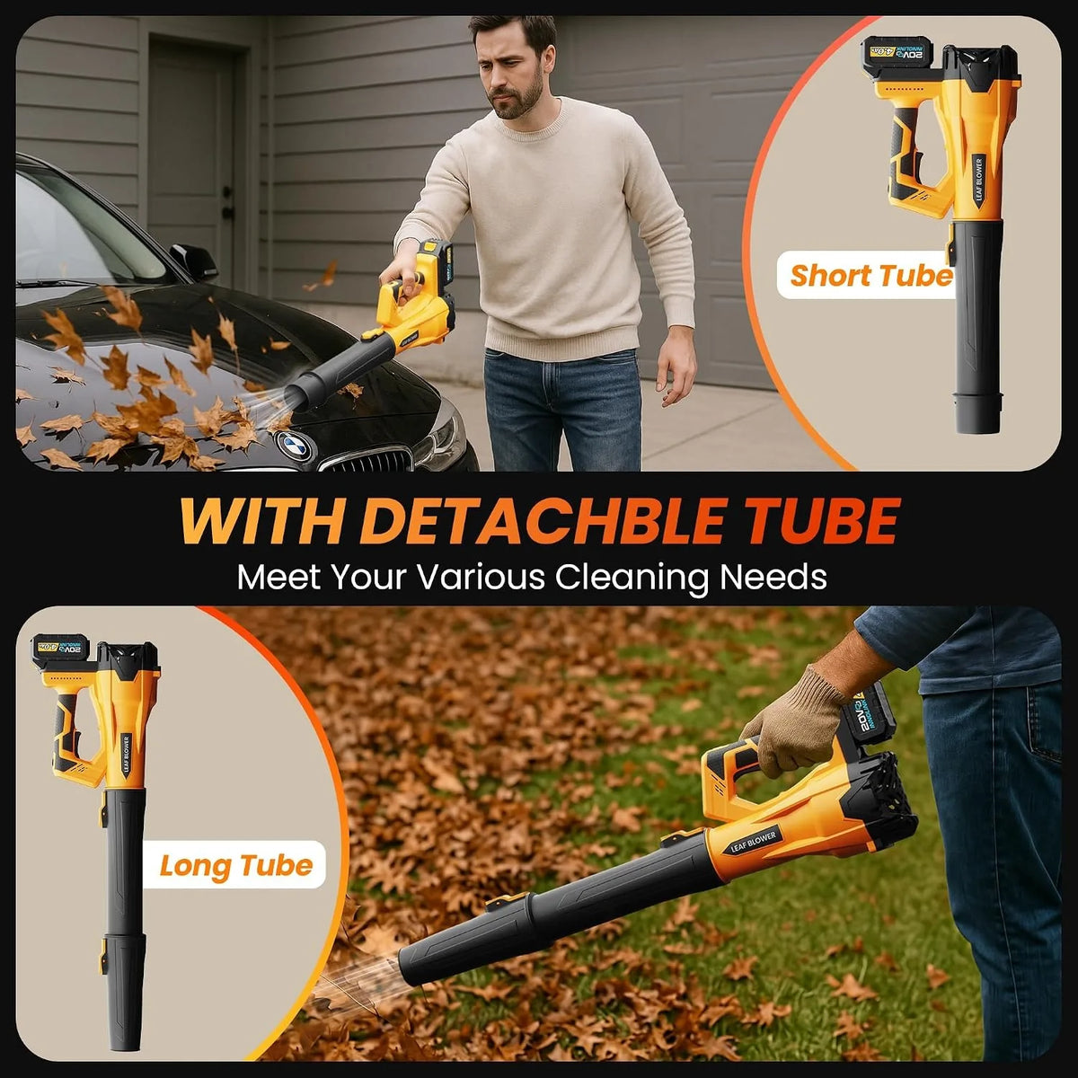 Deli Cordless Handheld Leaf Blower With 2 Batteries And Charger