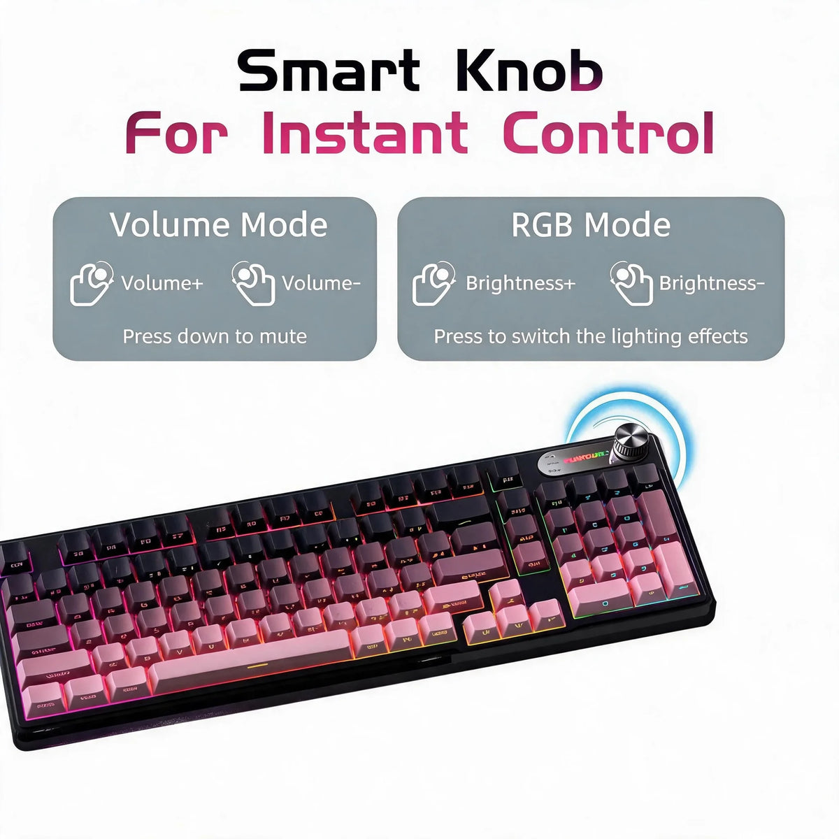 Wireless 98 Key Mechanical Keyboard With Volume Roller And RGB Backlight