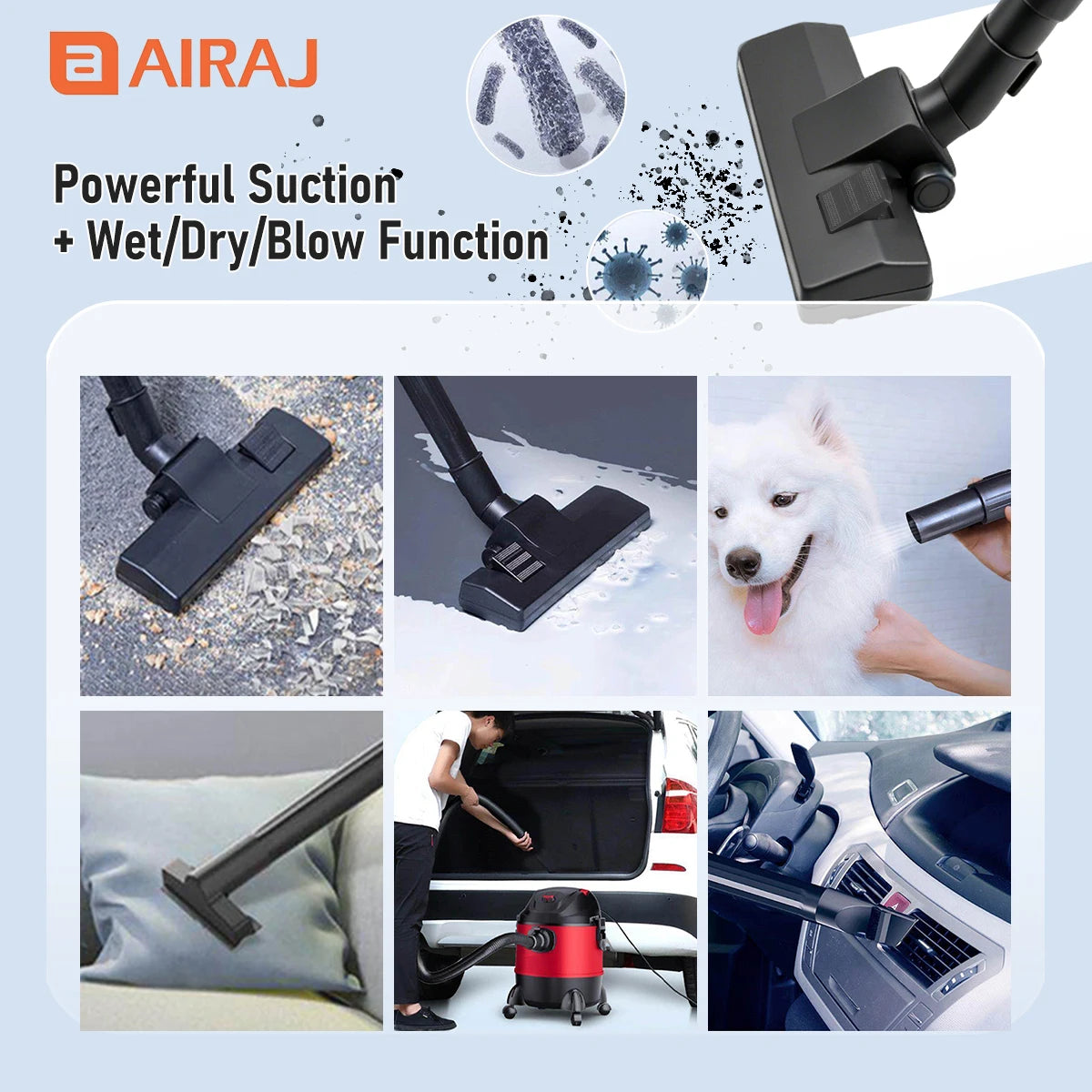 Wet And Dry Vacuum Cleaner Strong Suction For Reliable Household Cleaning