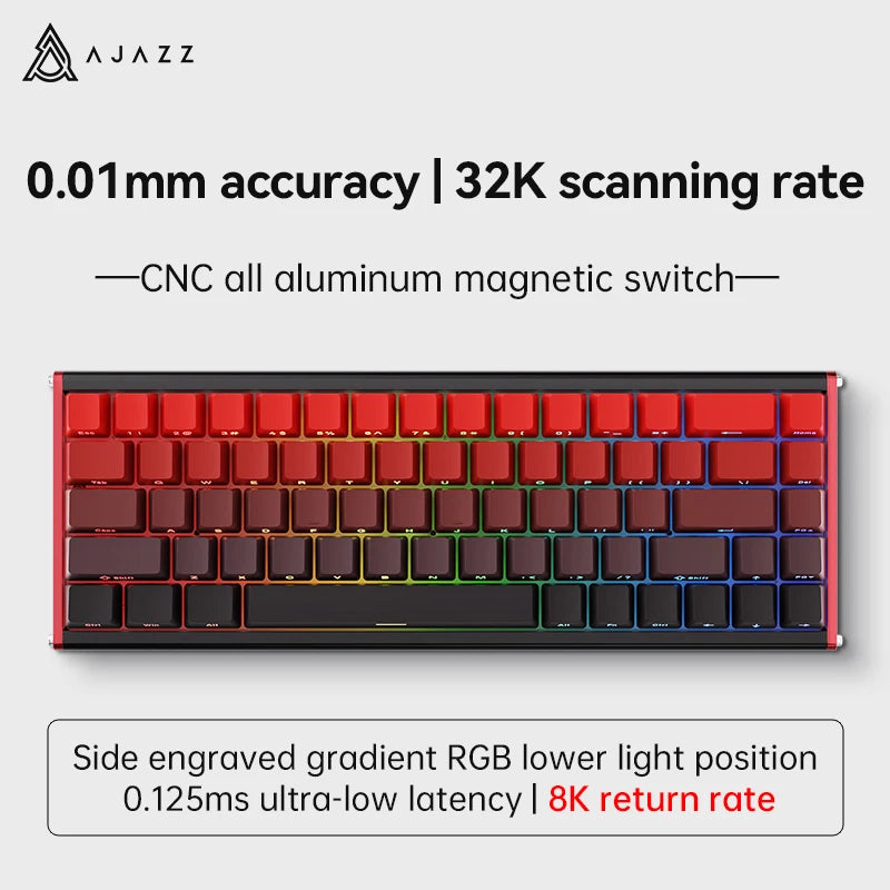 Ajazz Alux68 Aluminum Magnetic Gaming Keyboard With Pbt Keycaps