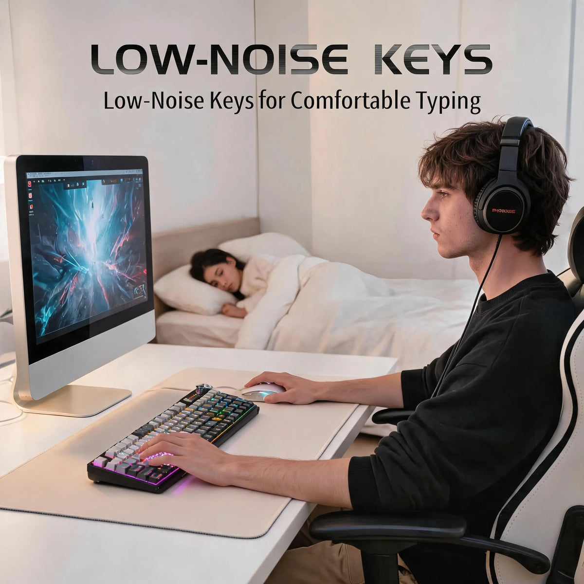 Wireless 98 Key Keyboard Featuring Tri Mode And RGB Lighting