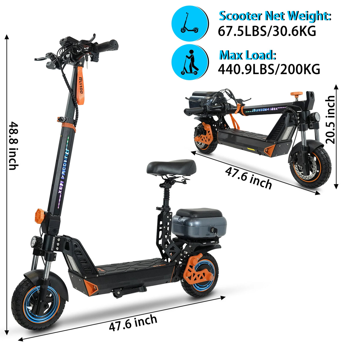 Bikingdom 48V 1000W Foldable Electric Scooter For Adults