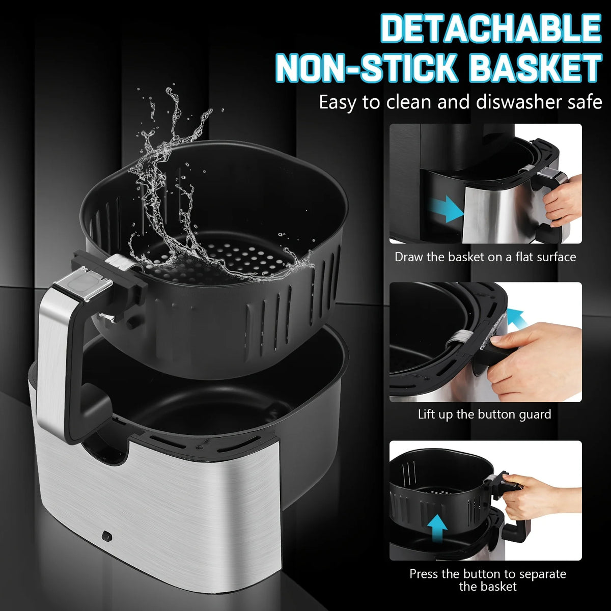 KitCook Air Fryer Featuring Digital Display And Eight Preset Menus